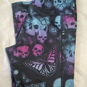 Constantly Varied Gear Women's Leggings with Skulls and Butterflies